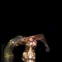 Beautiful chicks Nika puts up a great performance during a light show