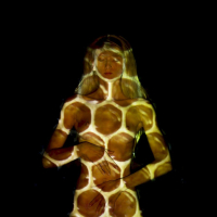 Beautiful chicks Nika puts up a great performance during a light show