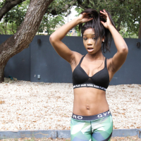 Dark skinned fitness freak Mya Mays fucks after intense workout