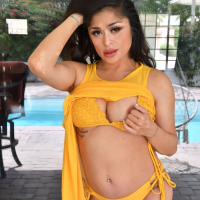 Pool fun turns into solo masturbating by adorable Michelle Maylene