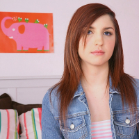 Lovely teen babe Lexi Brooks showing tight butt and shaved pussy