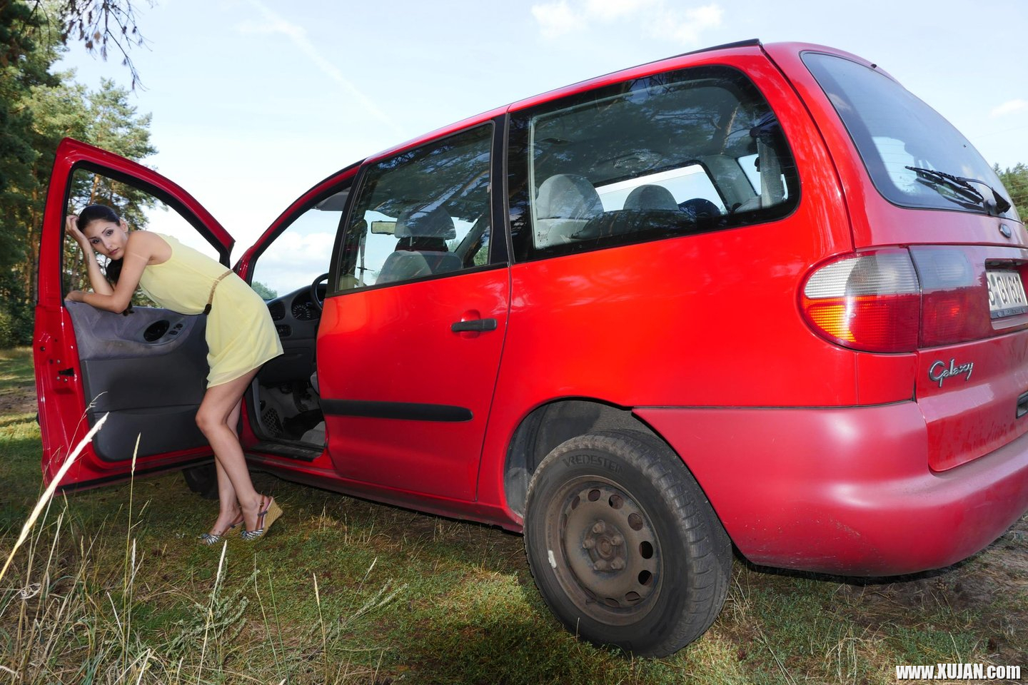 Saucy Coco Kiss gets fucked hard next to a red Car - Photo #2046901