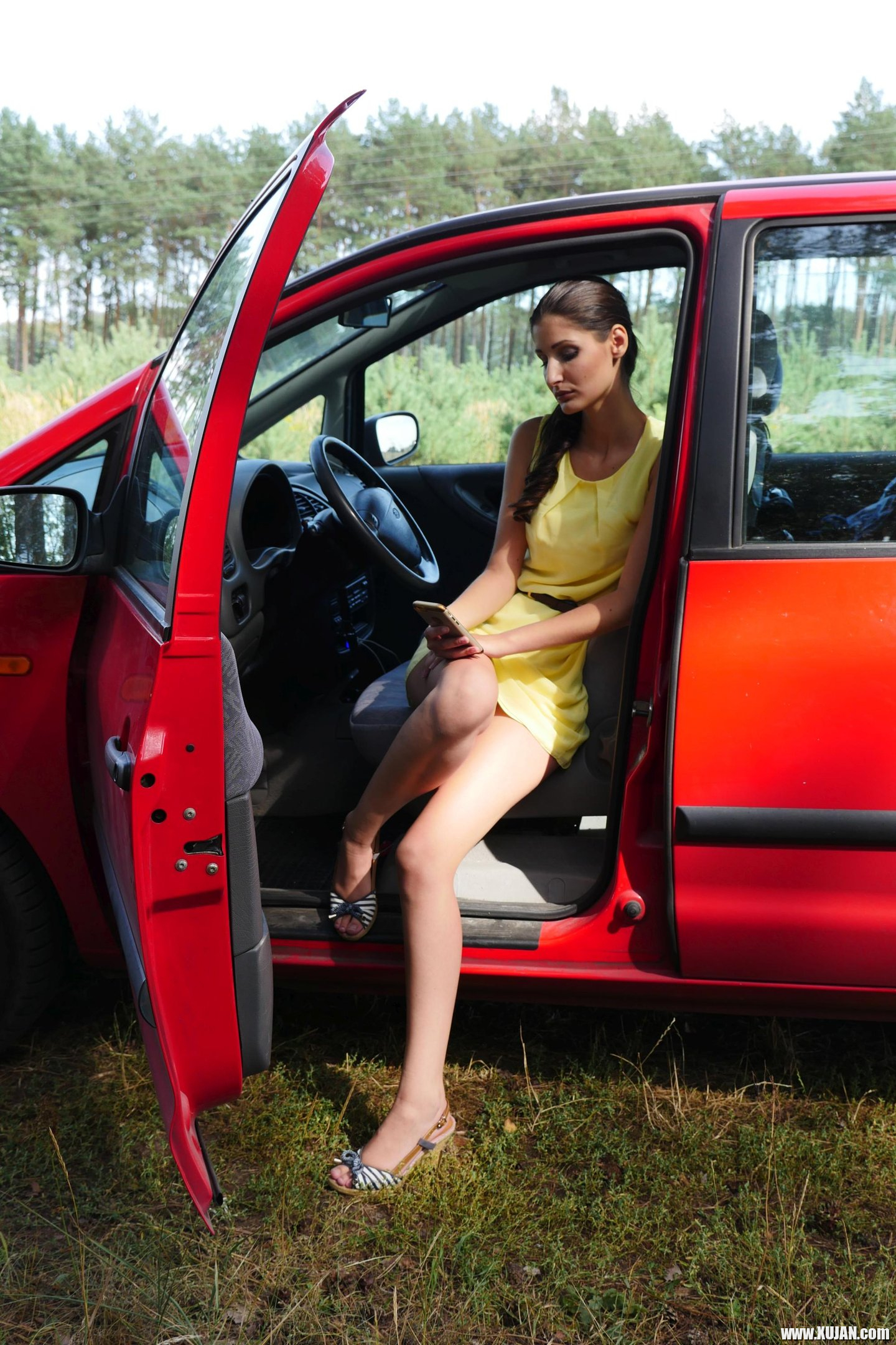 Saucy Coco Kiss gets fucked hard next to a red Car - Photo #2046905