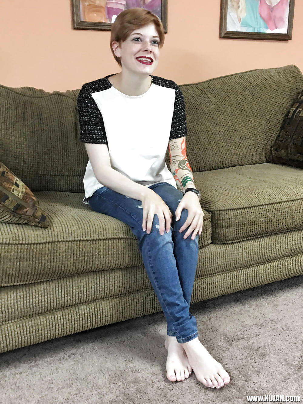 Redhead coed Ava Little shows off her tits - Photo #2047411