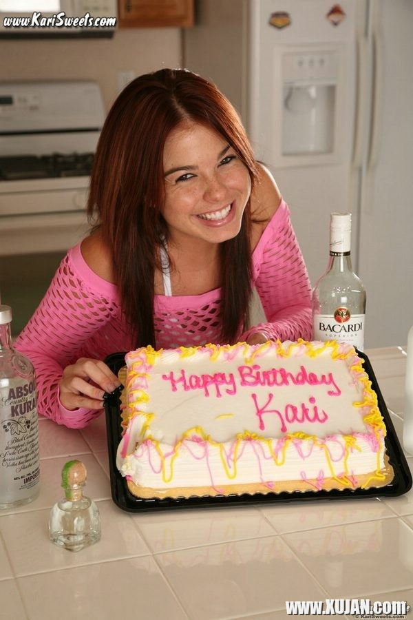 Kari Sweets celebrating birthday with cake all over body - Photo #2048477