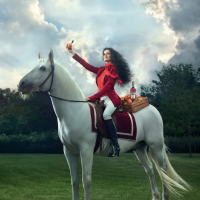 Eva Green busty and leggy wearing various red outfit for Campari Calendar 2015 p