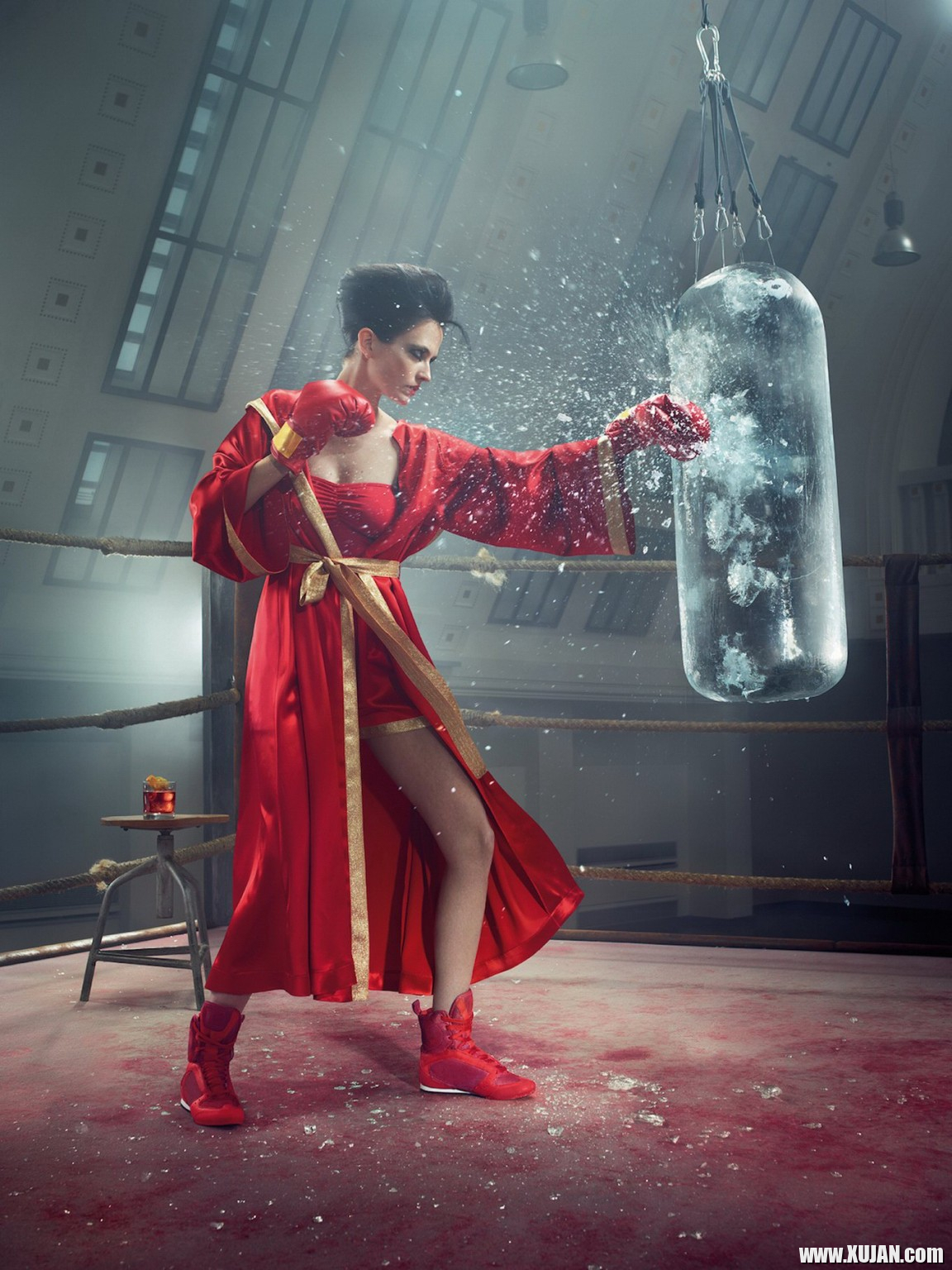 Eva Green busty and leggy wearing various red outfit for Campari Calendar 2015 p - Photo #2067091