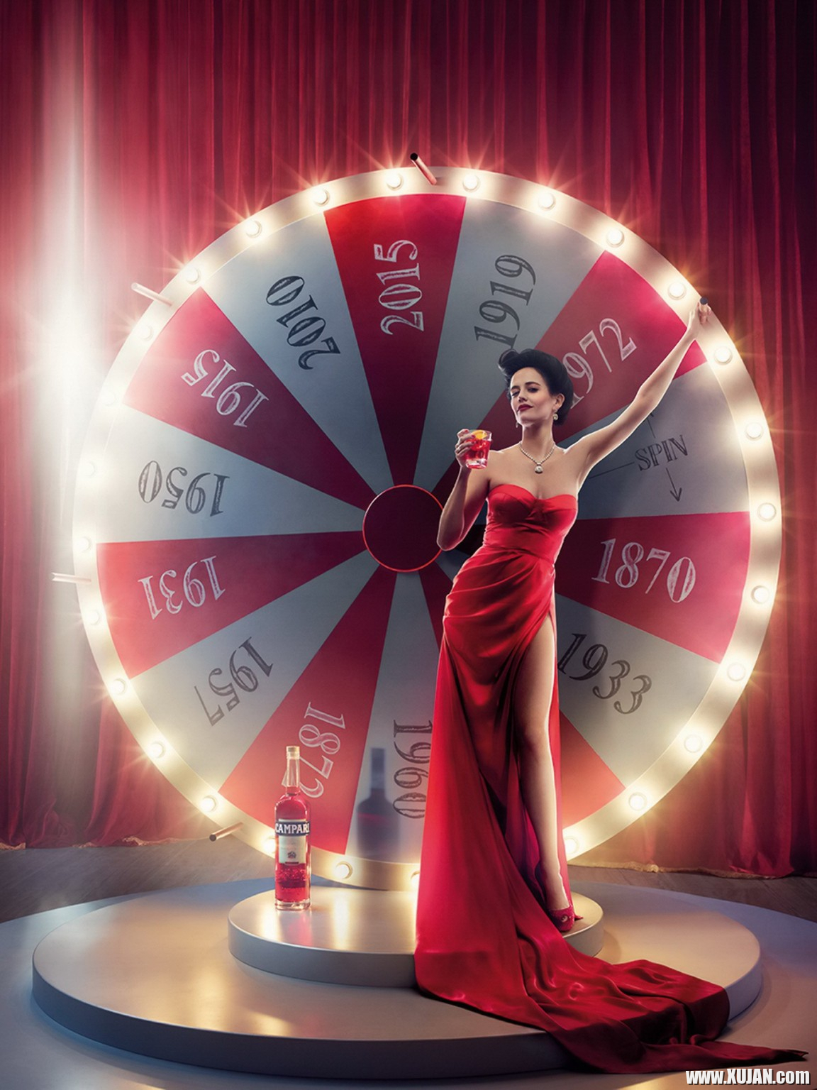 Eva Green busty and leggy wearing various red outfit for Campari Calendar 2015 p - Photo #2067097