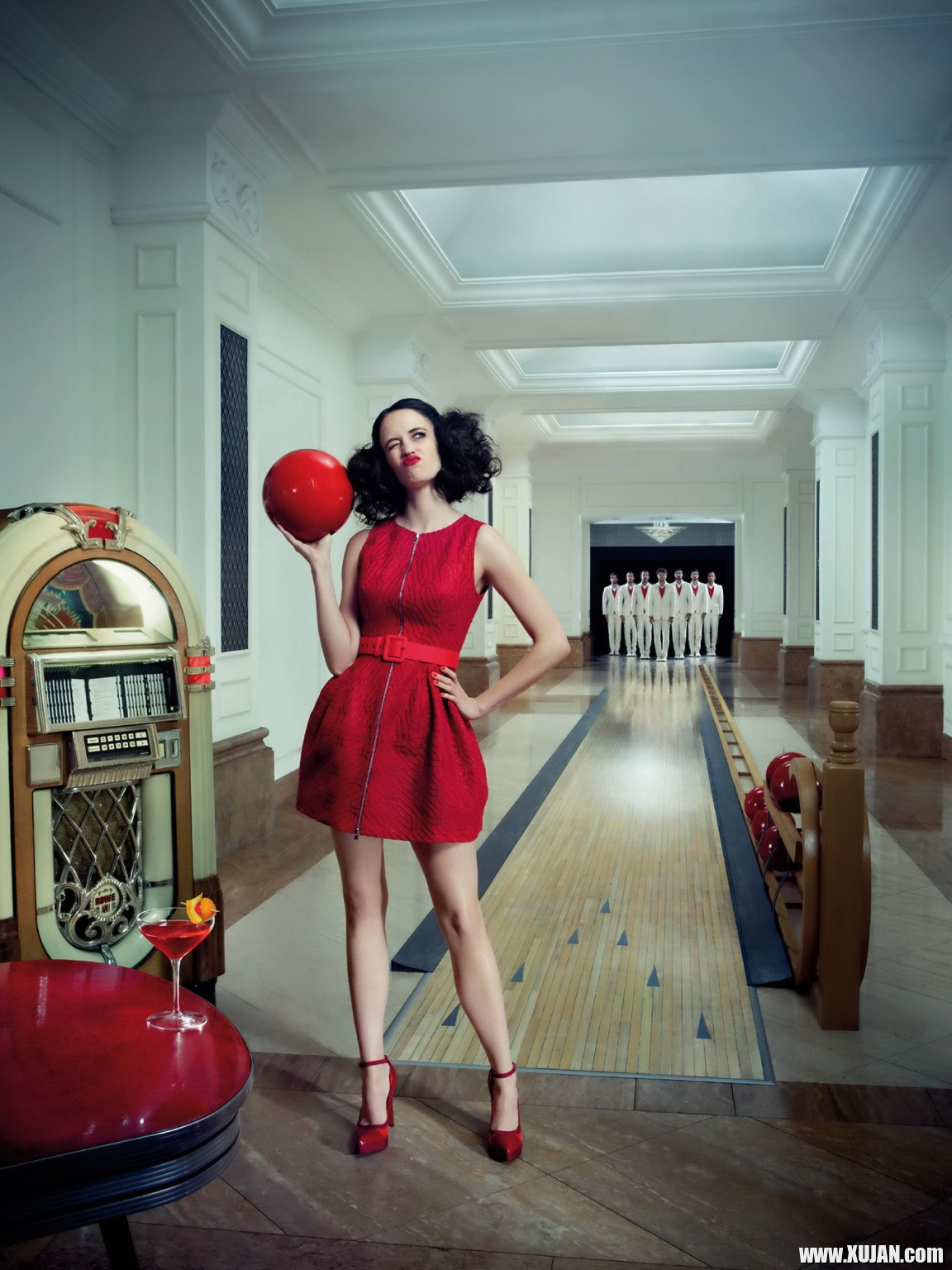 Eva Green busty and leggy wearing various red outfit for Campari Calendar 2015 p - Photo #2067101