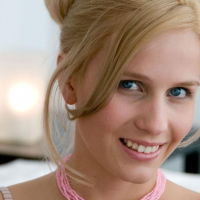 Busty blonde Keira K shows you her big natural boobs and wet pussy