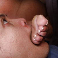 Busty foot fetish lady Bella Reese gets her feet and asshole licked