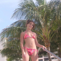 Melissa Doll in a sexy tropical pink bikini