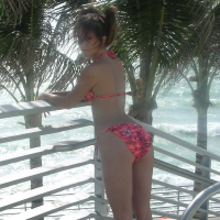 Melissa Doll in a sexy tropical pink bikini