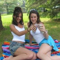 2 slutty little doll face get lezzy on each other outdoors