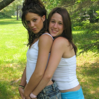 2 slutty little doll face get lezzy on each other outdoors
