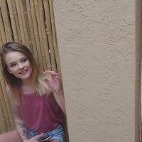 Horny Dani Lynn tries her neighbours meaty boner