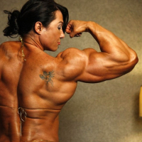 Massive muscular Goddess ripped strong body