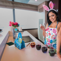 Cute easter bunny Serena Santos toying pussy