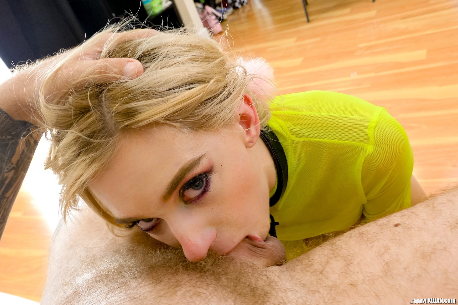 Toned pigtailed blonde Chanel Shortcake flirts playfully Dominant Bryan Gozzling can39t keep his hands off of her as her bald pussy soaks her tights He runs his tongue over her clit and douses her in oil She slips his boner between her lips for a s - Photo #2122778