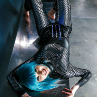 Clothed pornstar Aria Alexander modeling if crotchless fetish clothing
