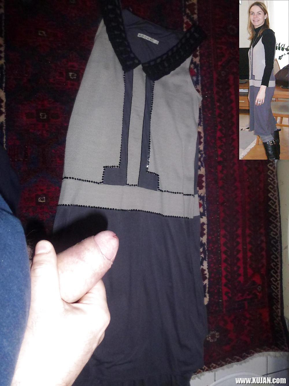 Cum on my Wifes grey winter Dress - Photo #2142253