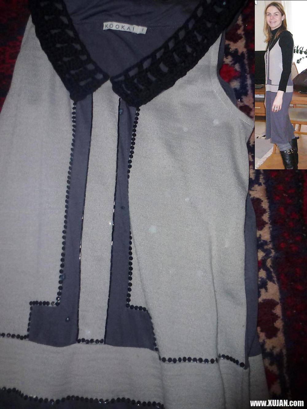 Cum on my Wifes grey winter Dress - Photo #2142257