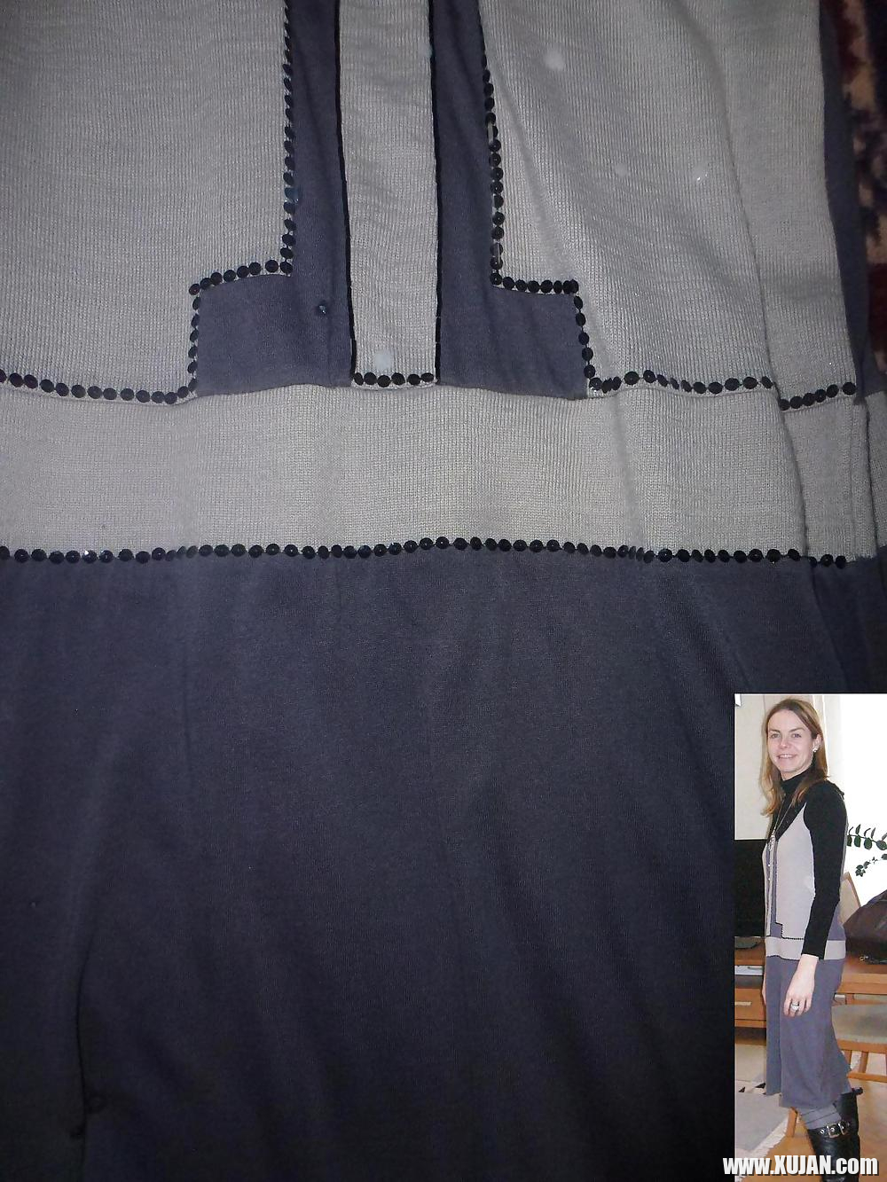 Cum on my Wifes grey winter Dress - Photo #2142258