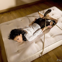 Erotic Babe Mai Bailey tied up with Rope on a Mattress