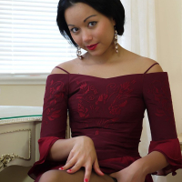 Divine Petra So strips naked at her Dressing Table