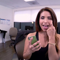 Isabella Taylor seducing a guy in the office