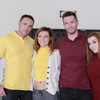 Hot girls Avery Moon and Cameron Minx share teir stepdads cocks