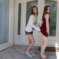 Hot girls Avery Moon and Cameron Minx share teir stepdads cocks