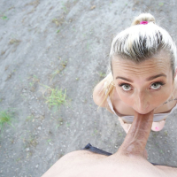 Cameron Minx sucks and fucks Stranger under Bridge