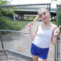 Cameron Minx sucks and fucks Stranger under Bridge
