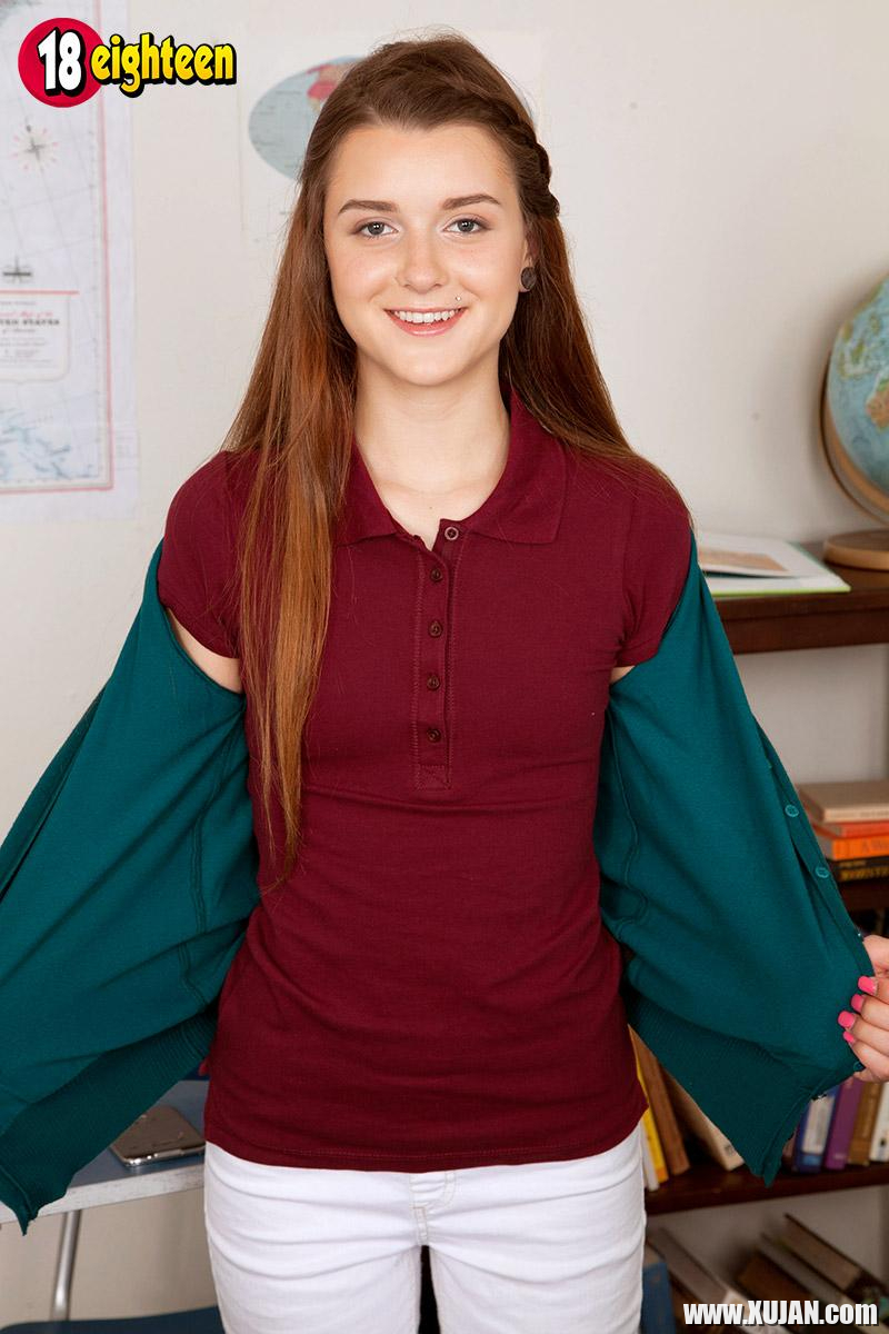 Naughty coed Alex Mae gets naked in the class room - Photo #2174138