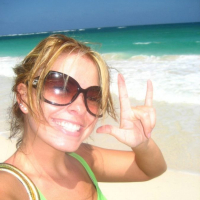 Kari Sweets in Puerto Rico enjoing some beer in a bikini