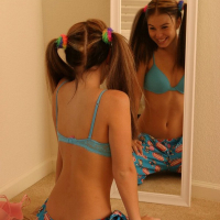 Kari Sweets in blue bra
