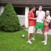 Sabrina Blond getting DP outdoors