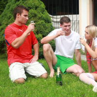 Pictures of Sabrina Blond enjoying sperm cocktail
