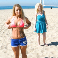 Cali Carter and Catie Parker make love after volleyball