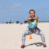Blonde coed Cali Carter bangs her personal trainer