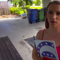 Blonde teen Jayden Black fucks a stranger on the campaign trail