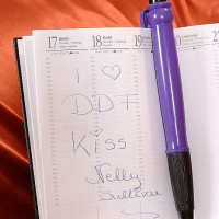 Nelly Sullivan busty secretary strips and masturbates with a big pen