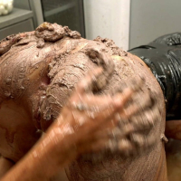 Nathaly Cherie squirts food from her anal
