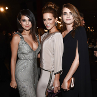 Selena Gomez in a silver dress