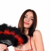 Good looking Any Moloko wearing red lingerie pleasuring herself