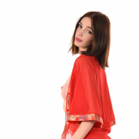 Good looking Any Moloko wearing red lingerie pleasuring herself