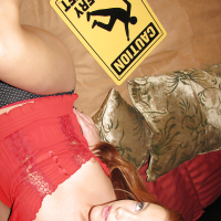 Redheaded amateur Dani Jensen demonstrating her stunning body