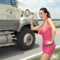 Busty hitchhiker Dylan Ryder getting shagged