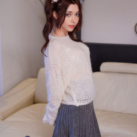 Mila Azul strips and plays with her pussy
